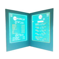 Menu de vin lumineux sur mesure pour inserts A4 couverture de menu rétro-éclairage LED en polyuréthane bleu avec logo d'impression UV