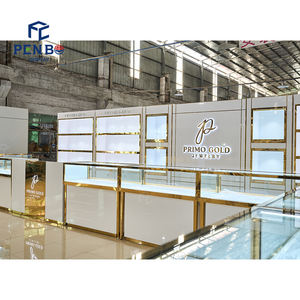 Изготовленный на заказ ювелирный витрина производитель, современное ожерелье и ювелирный магазин, светодиодный светильник, многослойный дисплей, настенная витрина - Product Image 2