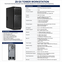 Estación de Trabajo en Torre HPE Z8 G5 de Doble Socket Intel Xeon Scalable Barebone para CAD, Renderizado 3D, Ingeniería de IA