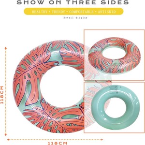 Adult Leaf Pattern Inflatable Swimming Ring Float For Pool Water Sports - Product Image 2