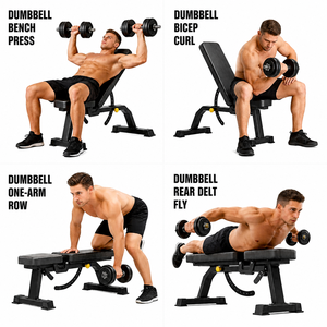 Multi Functional Fitness <b>Dumbbell</b> Stool Adjustment Workout Bench Incline Decline Flat Fitness Bench for Home and Commercial Gym - Product Image 2