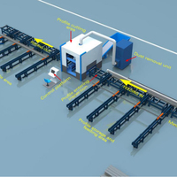 12000W 20000W 30000W 12KW 20KW perfil de acero h-beam fibra láser coping robot