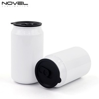 Sampel Gratis Botol Minuman Portabel 350ml Aluminium Putih & Perak dengan Cetakan Sublimasi, Dapat Dikustomisasi, Dilengkapi Sikat
