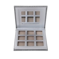 Palette de fards à paupières et de blush en papier noir personnalisée à 6 compartiments, gaufrage à chaud or, pelliculage mat, recyclable, marque privée, cosmétique
