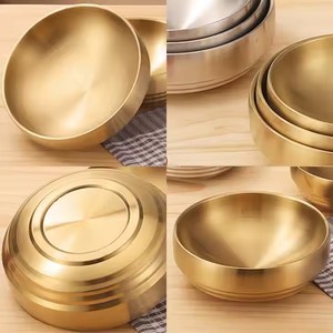 Vente en gros de bols à soupe coréens à double paroi en acier inoxydable 304, bols à nouilles en métal, bols à <span class=keywords><strong>ramen</strong></span> dorés, bols pour restaurant et maison - Product Image 6