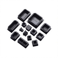 Embout coulissant carré en plastique noir pour tubes carrés, bouchons en polyéthylène pour tubes carrés, embouts de finition pour tubes de meubles, embouts pour pieds de chaise