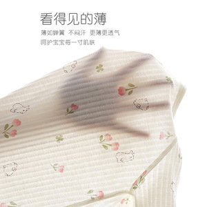 Combinaison à manches longues en pur coton pour nouveau-né, combinaison fine d'été pour filles, vêtements de nuit, combinaison pour ramper, vêtements climatisés - Product Image 2