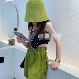 Nouveau haut court sans manches imprimé floral noir et blanc pour filles 2021, tailles 4-9 ans - Product Image 4