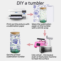Verre Tumbler de 16 oz à Double Paroi Pré-Perforé pour Sublimation, avec Couvercle en Bambou et Paille, Effet Boule à Neige, Stock USA