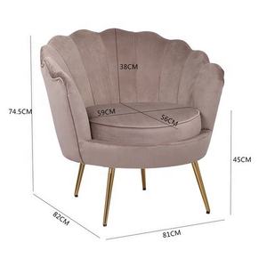 Poltrona Moderna in Velluto <span class=keywords><strong>Rosa</strong></span> con Gambe Dorate per Soggiorno - Product Image 5