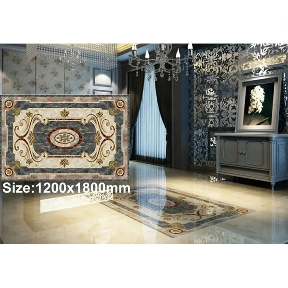 1200X1800Mm Gepolijst Gouden Kristal Porselein Floor Tapijttegels