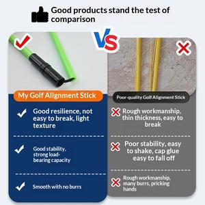 Bâtons d'alignement de golf en fibre de <span class=keywords><strong>verre</strong></span> haute résistance, 2 sections, pliables, avec logo personnalisé, étui transparent, aides à l'entraînement de golf - Product Image 4