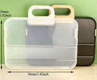 Scatola di Stoccaggio in Plastica Rettangolare Impermeabile con Manico Largo, Design Moderno e Minimalista per Scrivania, Direttamente dalla Fabbrica