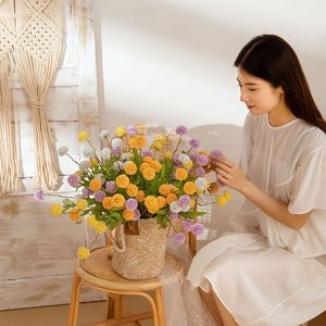 Flores Artificiales de Diente de León Ningyu, Multicolores, Tela Tejida, Decoración del Hogar, Arreglos para Bodas MW66787 - Product Image 1