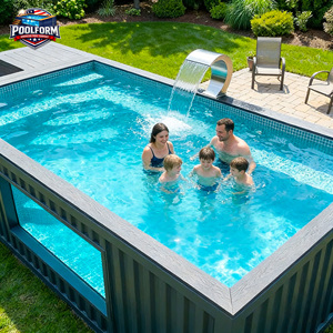 Hot Sale Outdoor Wood Finish Composite Fiberglass Children's Family Use Massage <b>Pool</b> Container Above Ground Swimming <b>Pool</b> - Product Image 2