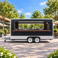 Remorque alimentaire carrée de haute qualité CE/DOT pour vente de hot-dogs et kebabs, chariot mobile de restauration rapide avec cuisine complète