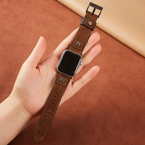 สายนาฬิกาหนังแท้แบบถอดเปลี่ยนได้ Upro สำหรับ Apple Watch 1-10 ใช้ได้กับ iWatch 38-49 มม. สายหนังวินเทจ - Product Image 2