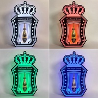 Présentoir à vin lumineux LED en acrylique pour bar KTV, support de présentation de spiritueux, style moderne et simple, pour bouteilles de 750 ml, glorificateur de bouteilles