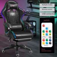 Chaise de bureau ergonomique réglable en hauteur, chaise de jeu noire, chaise d'ordinateur inclinable et pivotante pour le gaming