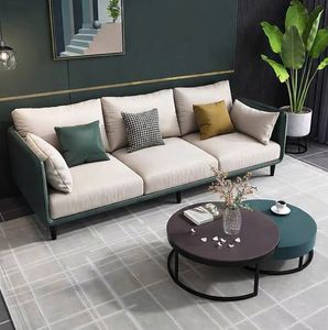 Sofá de Tela Minimalista Contemporáneo para Muebles de Sala de Estar con Cojines Suaves y Estilo Moderno Refinado - Product Image 1