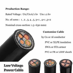 Câble d'alimentation isolé en XLPE cuivre 0,6 kV/1 kV (4x185 mm², 3x16 mm², 4x16 mm², 4x35+16 mm²) gaine PVC - Product Image 4