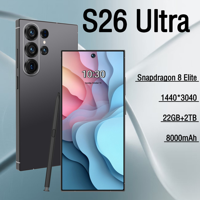 High Performance S26 Ultra Original Unlocked Phone 6.9-inch HD Super-V Display 16GB+1TB Large Storage 5G Smartphone