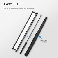 Écran de projection portable électrique VIY 60 72 84 100 120 pouces 16:9 sur trépied, blanc mat, 4K 3D, pour la maison, le bureau, l'intérieur et l'extérieur