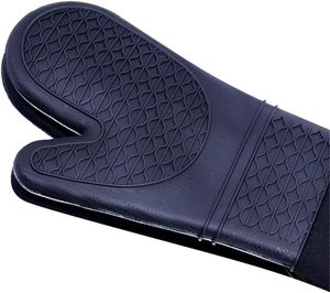 Maniques de four extra longues avec surface en silicone antidérapante pour la cuisson, la pâtisserie, le barbecue, résistantes à la chaleur, maniques de four doubles en silicone - Product Image 2
