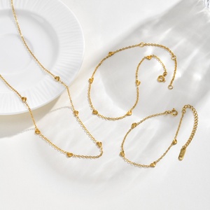 Bijoux de mode plaqués or 18 carats, collier à maillons géométriques tendance, ensemble de bijoux en acier inoxydable - Product Image 5