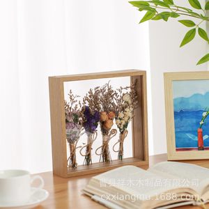 Wood Dried Flower Frame Rectangle Natural Color Handmade <b>Shadow</b> <b>Box</b> Display Frame For Home Decor - Product Image 4