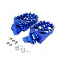 Pijakan Kaki Anti Selip Biru untuk Sepeda Motor Off Road YZ YZF WR 85 125 250 400 426 450F Suku Cadang Motor Trail