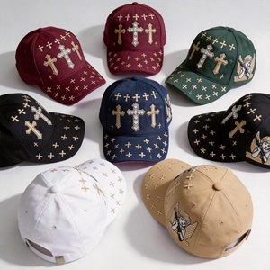 Gorras de Béisbol de Gamuza Personalizadas con Logotipo Bordado de 6 Paneles con Pedrería, Alta Calidad - Product Image 5