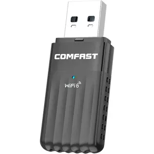 COMFAST adaptor WiFi6 Dongle 900Mbps, penerima eksternal jaringan nirkabel BT5.3 2.4/5Ghz