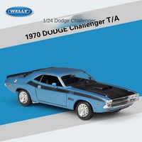 Welly 1:24 1970 DO DGE Challenger T/A, simulación coleccionable de Metal para coche, modelo de coche de aleación fundida, colección de juguetes, regalos de exhibición