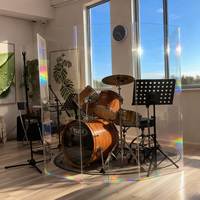 Écran d'isolation acoustique pliable à 3 panneaux en acrylique transparent sur mesure, pour scène, studio et performances en direct