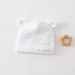 Gorro de Bebé con Orejas de Oso |   Gorro de punto con estampado de luna y estrellas y borde plegado |   Gorro para Bebé Recién Nacido - Product Image 2