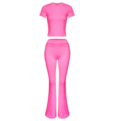 Rosa fuerte Manga corta
