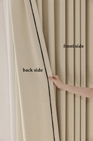 SA0367 Rideaux occultants modernes style simple en tissu blanc cassé double face en coton et lin pour fenêtres