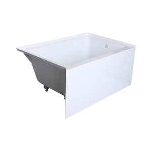 60 Pulgadas Bañera Rectangular Acrílica Moderna de Esquina con Drenaje Central y Faldón Integrado en Blanco para Uso Hotelero - Product Image 1