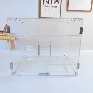 1 Raflı Yüksek Şeffaf Çevre Dostu Modern Akrilik Köşe Perakende Teşhir Alt Raf Kiti 42cm Yükseklik Kolay Montajlı Teşhir Standı - Product Image 4
