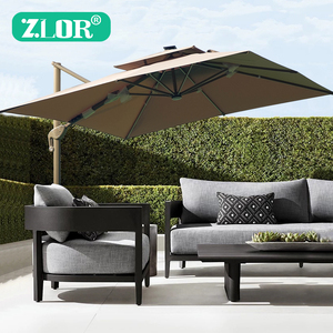 <span class=keywords><strong>Parasol</strong></span> de jardin <span class=keywords><strong>grande</strong></span> <span class=keywords><strong>taille</strong></span>, nouveau design, imperméable, avec éclairage LED solaire, structure en aluminium, pour mobilier d'extérieur - Product Image 1