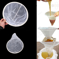Tamis à miel conique en nylon 60 mailles avec anneau en acier inoxydable pour outils de récolte du miel