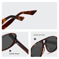 Lunettes de soleil vintage à double pont effet écaille, monture en acétate, verres en nylon, protection UV400 pour hommes et femmes