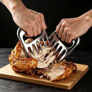 Séparateur de viande en acier inoxydable écologique pour aliments cuits, outil de découpe et de déchiquetage de dinde et de char <span class=keywords><strong>siu</strong></span>, type griffe d'ours - Product Image 1