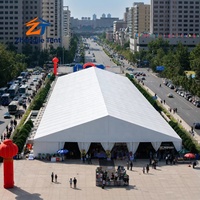 Tente de hall d'exposition à grande portée en alliage d'aluminium avec armature diagonale et couverture en PVC pour événements extérieurs, foires commerciales et structures temporaires