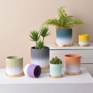 Pots à fleurs décoratifs de style européen moderne pour la maison et le jardin, pots en céramique bon marché de grande taille, pots en céramique personnalisés pour plantes succulentes - Product Image 1