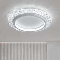 Plafonnier LED Moderne Rond en Cristal K9, Intensité Réglable, pour Chambre, Salon, Salle à Manger, Décoration Intérieure