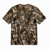 T-shirt en coton pour homme à col rond, motif feuillage d'automne, 100 % coton, uni, vente en gros