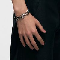 Chaîne unisexe en acier inoxydable faite à la main pierre naturelle galvanisée à la mode hip-hop punk européen américain