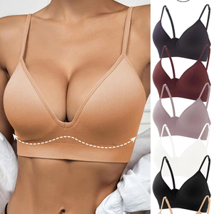 <span class=keywords><strong>Soutien</strong></span>-<span class=keywords><strong>gorge</strong></span> de <span class=keywords><strong>sport</strong></span> sans couture push-up pour femme en Spandex et Nylon, col en V, bretelles réglables, pour le quotidien, la gym et le yoga - Product Image 2